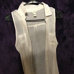 Forever 21 Tops - Forever 21 Sheer White Button-Down Forever 21 Tops - Forever 21 Sheer White Button-Down